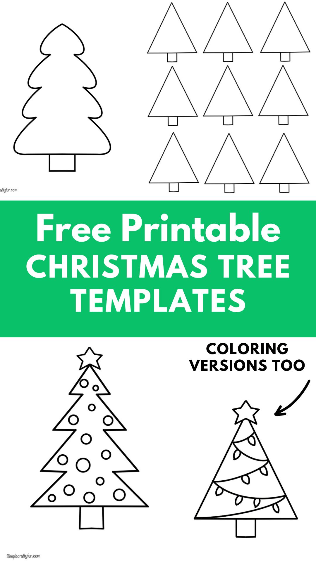 free printable christmas tree outlines and templates -